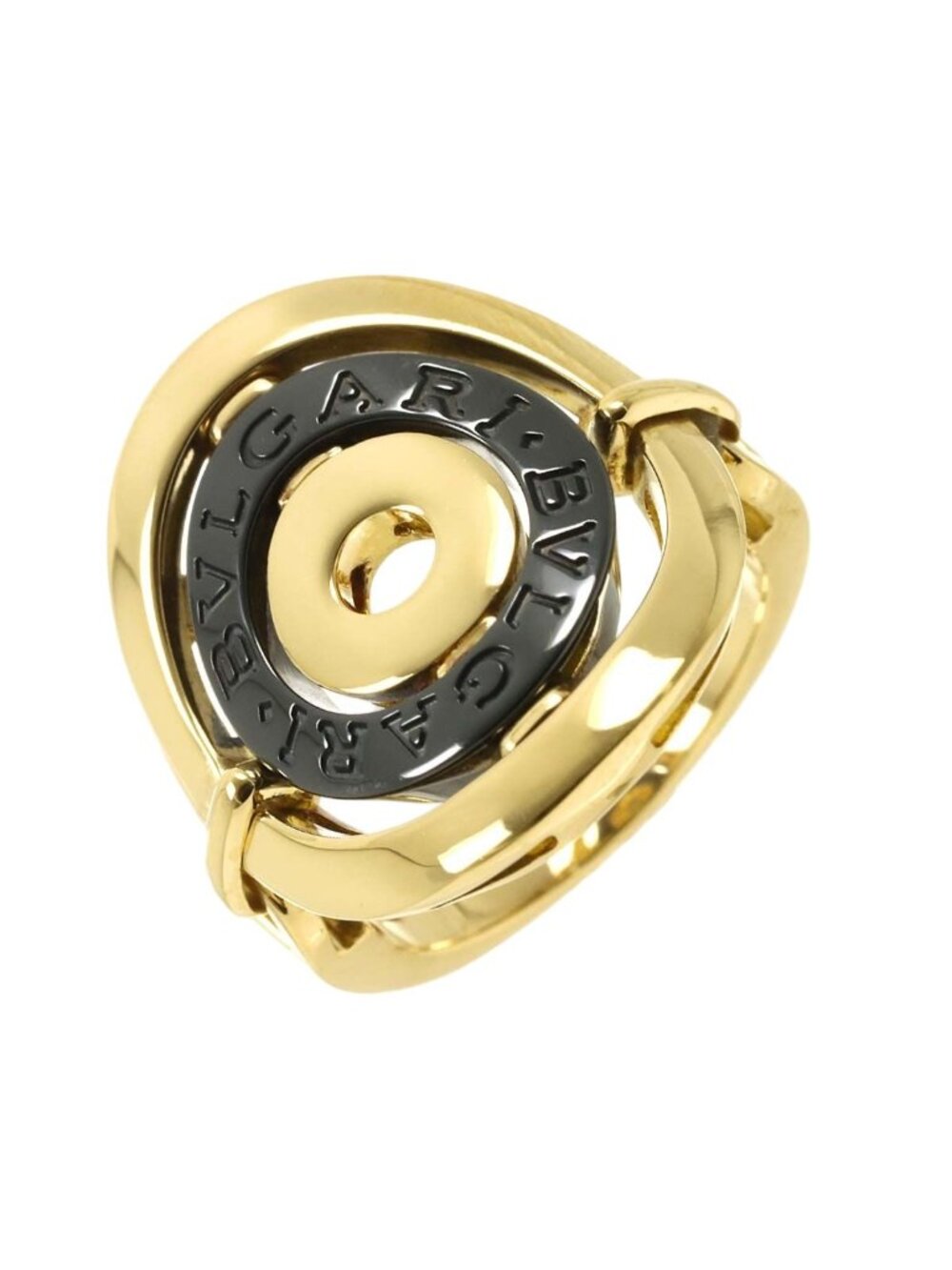 Bvlgari Astrale Cerchi Ring 18k Yellow Gold 750 Ceramic